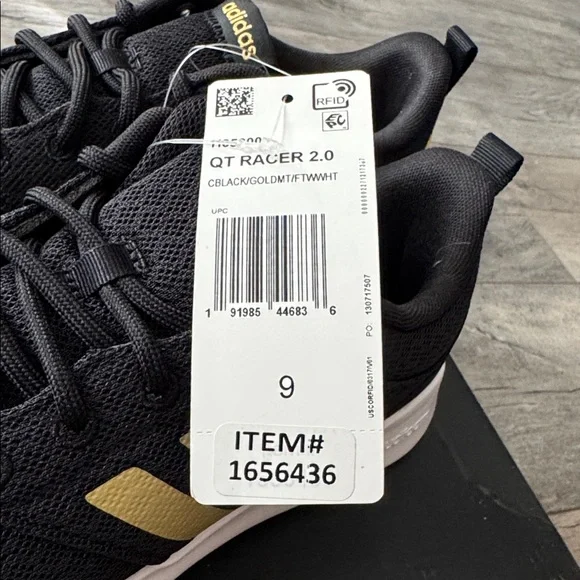 Adidas QT Racer 2.0 Black and Gold Sneakers - Picture 2 of 3